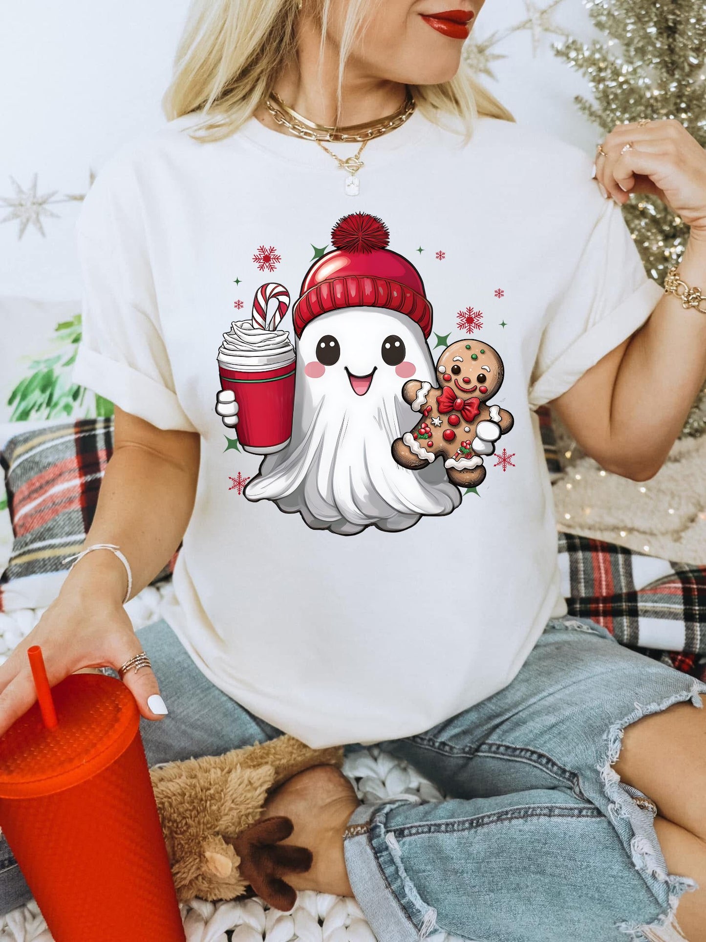 Cute Gingerbread Ghostie Graphic Tee