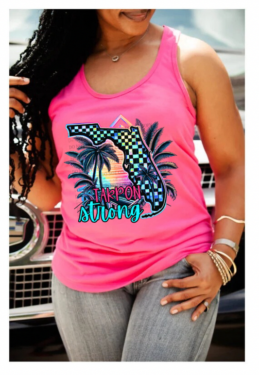 Tarpon Strong Womens Pink Graphic Tank