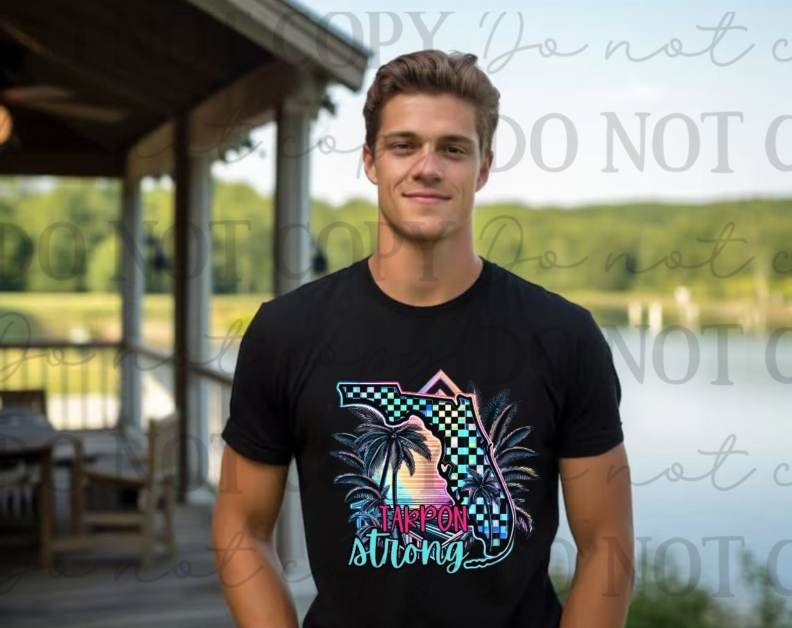 Tarpon Strong Mens Black Graphic Tee