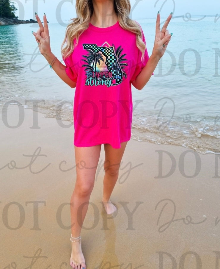 Tarpon Strong Womens Pink Graphic Tee