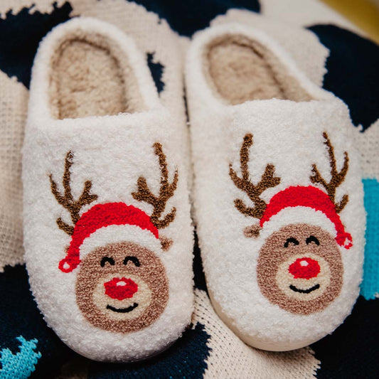 REINDEEER RED NOSE SLIPPERS