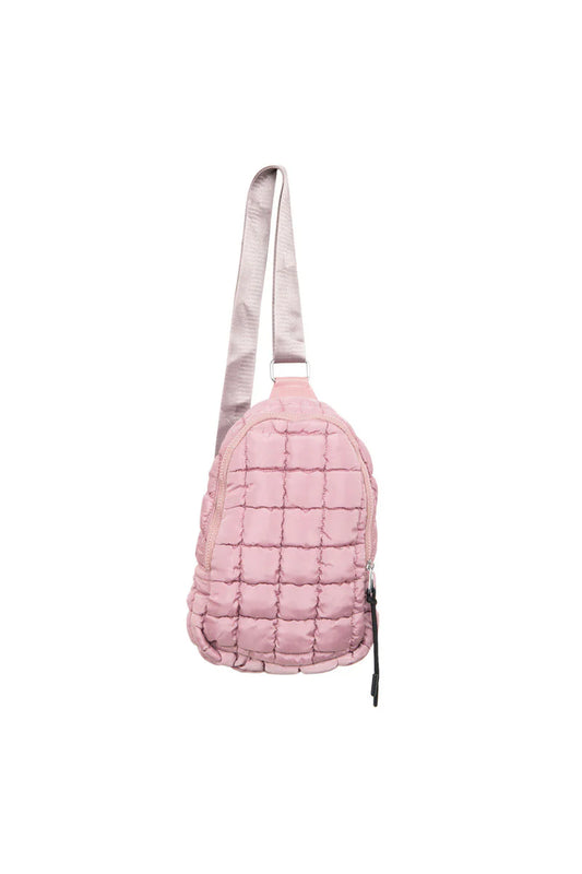 Mauve Quilted Sling Bag