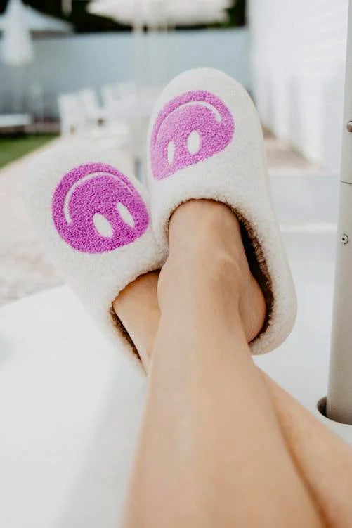 ORCHID HAPPY FACE SLIPPERS